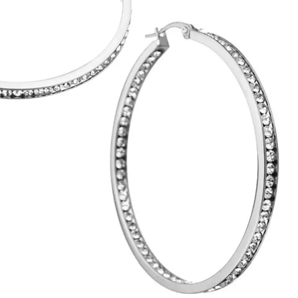 🍒NEW🍒INSIDE OUT STAINLESS STEEL HOOPS - Picture 2 of 6